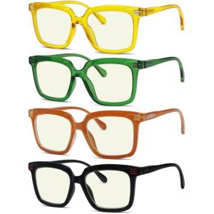 imageEyekepper 4Pack Design Reading Glasses Blue Light Blocking Oversized Computer Glasses Readers Women 125Cblue Light Blocking Reading Glasses