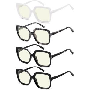 imageEyekepper 4Pack Design Reading Glasses Blue Light Blocking Oversized Computer Glasses Readers Women 125Eblue Light Blocking Reading Glasses