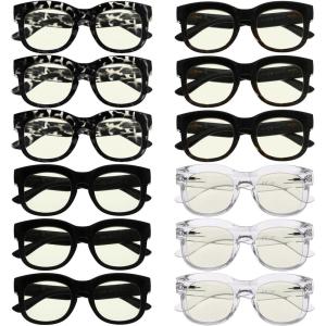 imageEyekepper 4pack Reading Glasses Blue Light Blocking Square Computer Glasses Readers Women 3012 Pack Mix  Uv2013