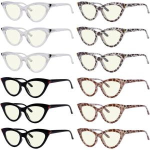 imageEyekepper 4pack Reading Glasses Blue Light Blocking Square Computer Glasses Readers Women 3012 Pack Mix  Uv2103