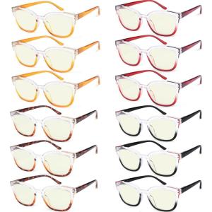 imageEyekepper 4pack Reading Glasses Blue Light Blocking Square Computer Glasses Readers Women 3012 Pack Mix  Uv2114