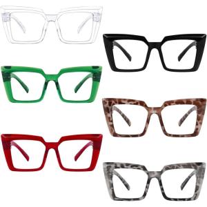 imageEyekepper 4 Pack Oversized Blue Light Filter Glasses Women Cat Eye Computer Reading Glasses 2506 Pack Mix Colornr2141
