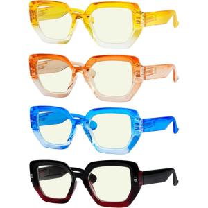 imageEyekepper 4pack Reading Glasses Blue Light Blocking for Women Large Frame Readers 200Blue Light Blocking Reading Glasses