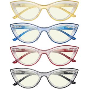 imageEyekepper 5pack Cat Eye Reading Glasses for Women Retro Cute Readers4 Pack Mixedcolor Blue Light Blocking Reading Glasses
