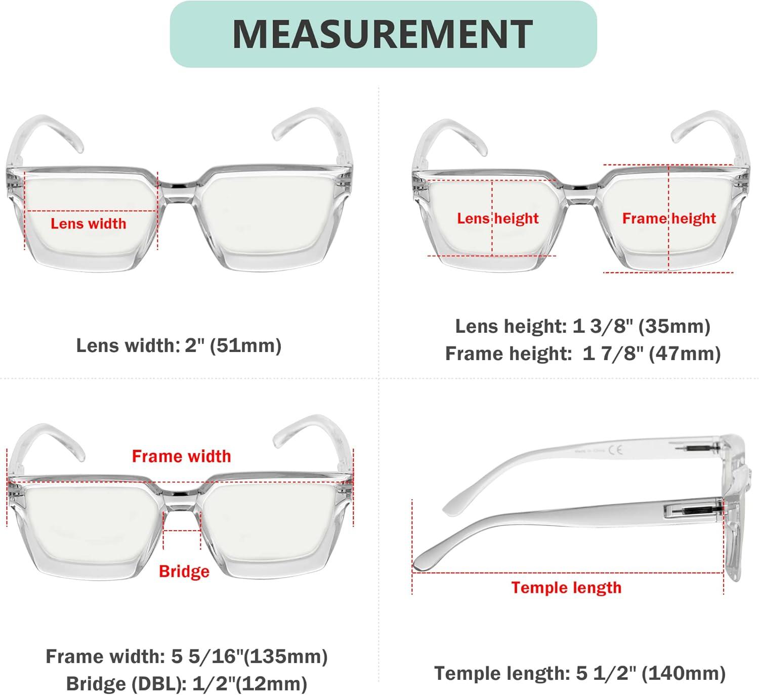 imageEyekepper Multifocus Progressive Computer Readers Women  Noline Trifocal Reading Glasses Blue Light Filter Oversize Frame  GreyTortoise 100Transparent