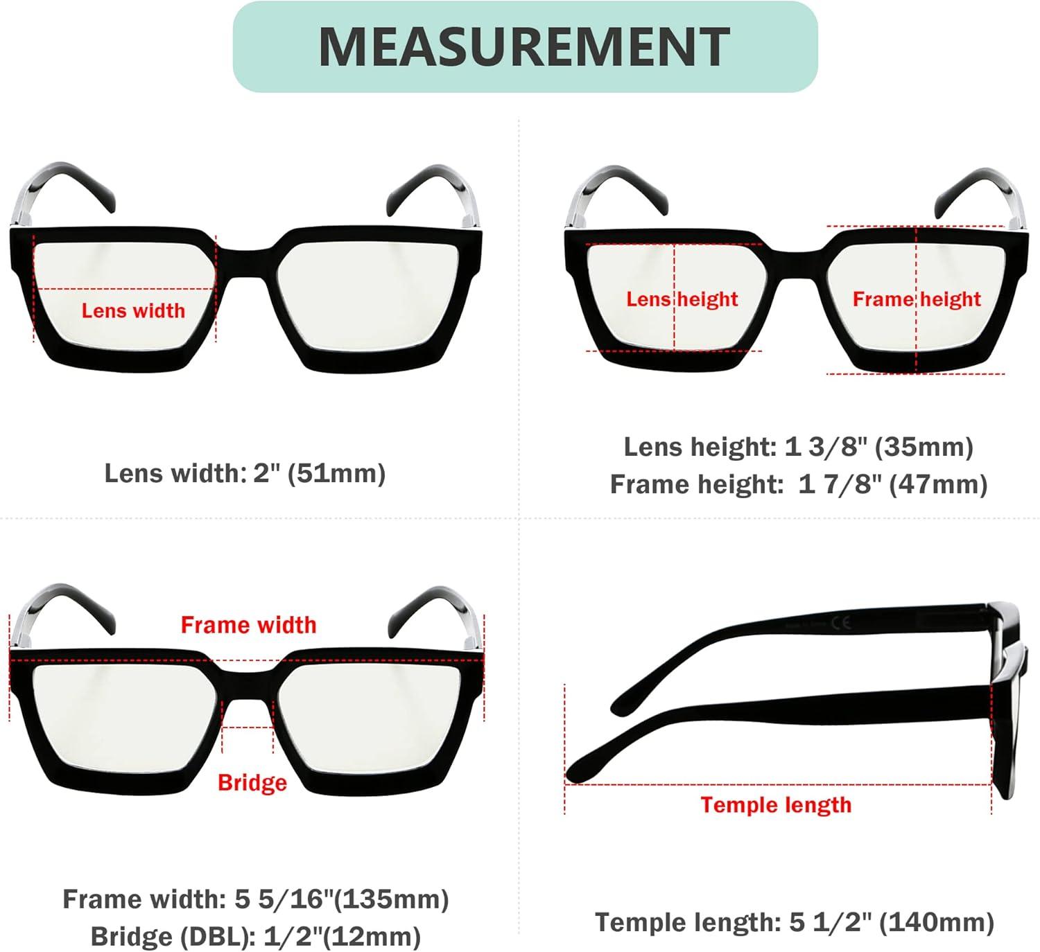 imageEyekepper Multifocus Progressive Computer Readers Women  Noline Trifocal Reading Glasses Blue Light Filter Oversize Frame  Tortoise 150Black