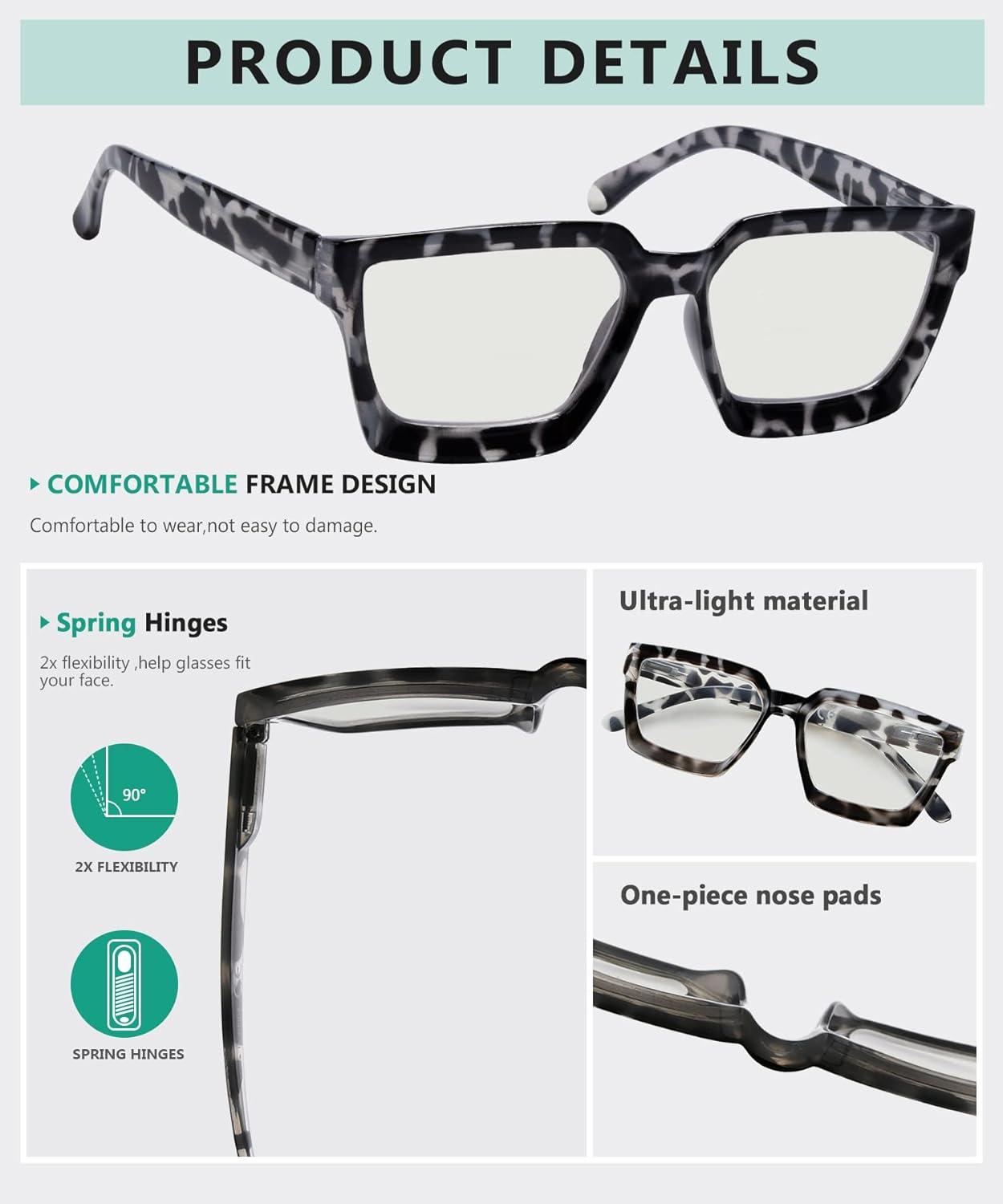 imageEyekepper Multifocus Progressive Computer Readers Women  Noline Trifocal Reading Glasses Blue Light Filter Oversize Frame  Tortoise 150GreyTortoise