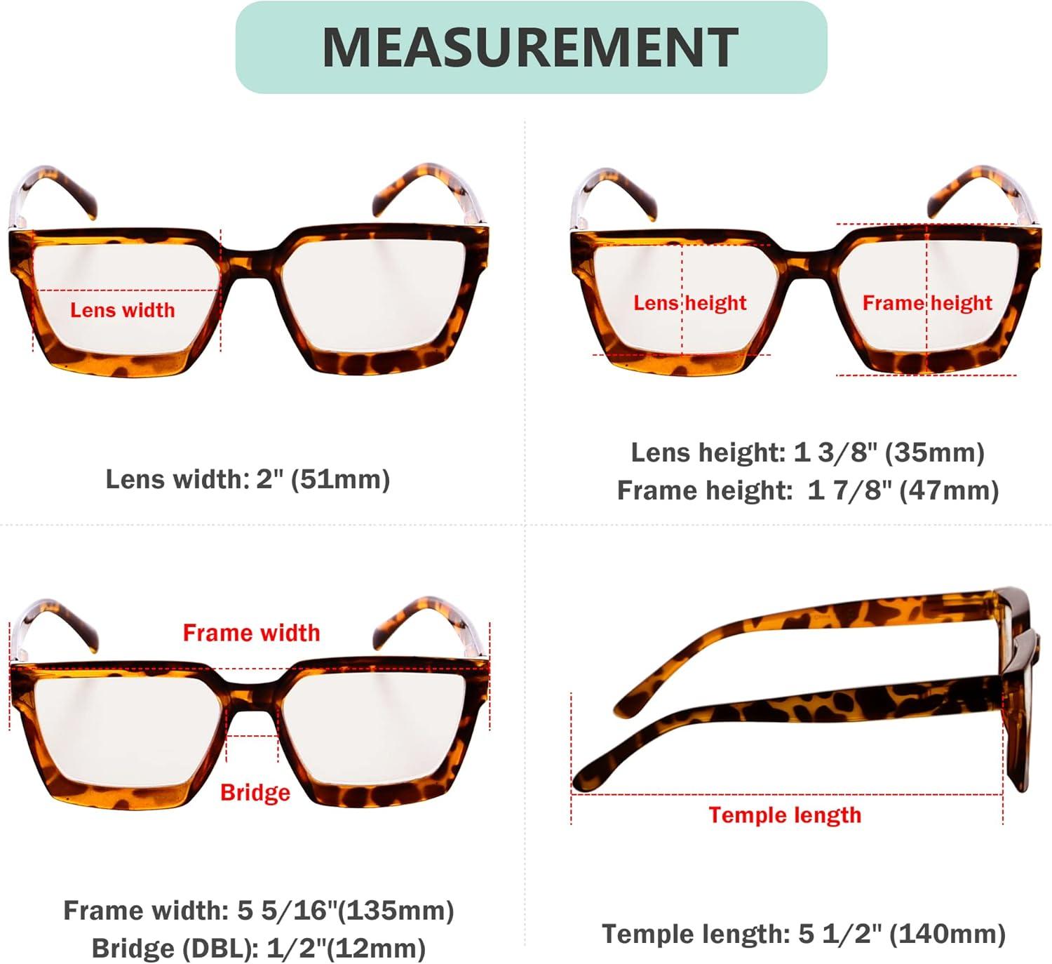 imageEyekepper Multifocus Progressive Computer Readers Women  Noline Trifocal Reading Glasses Blue Light Filter Oversize Frame  Tortoise 150Tortoise