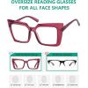 imageEyekepper Oversized Reading Glasses for Women Fashion Readers5 Pack Mix Color