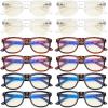 imageEyekepper 4pack Reading Glasses for Women Blue Light Blocking Square Computer Readers 15012 Pack Mix  Uvr080