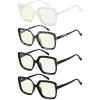 imageEyekepper 4pack Reading Glasses for Women Blue Light Blocking Square Computer Readers 150Eblue Light Blocking Reading Glasses