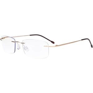 imageEyekepper Frameless Progressive Reading Glasses Rimless Multifocus Readers with Blue Light Filter UV Protection Reader Men Women  Black300Gold