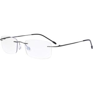 imageEyekepper Frameless Progressive Reading Glasses Rimless Multifocus Readers with Blue Light Filter UV Protection Reader Men Women  Black300Gunmetal