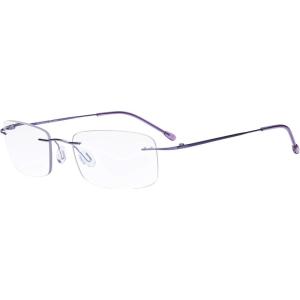imageEyekepper Frameless Progressive Reading Glasses Rimless Multifocus Readers with Blue Light Filter UV Protection Reader Men Women  Black300Purple