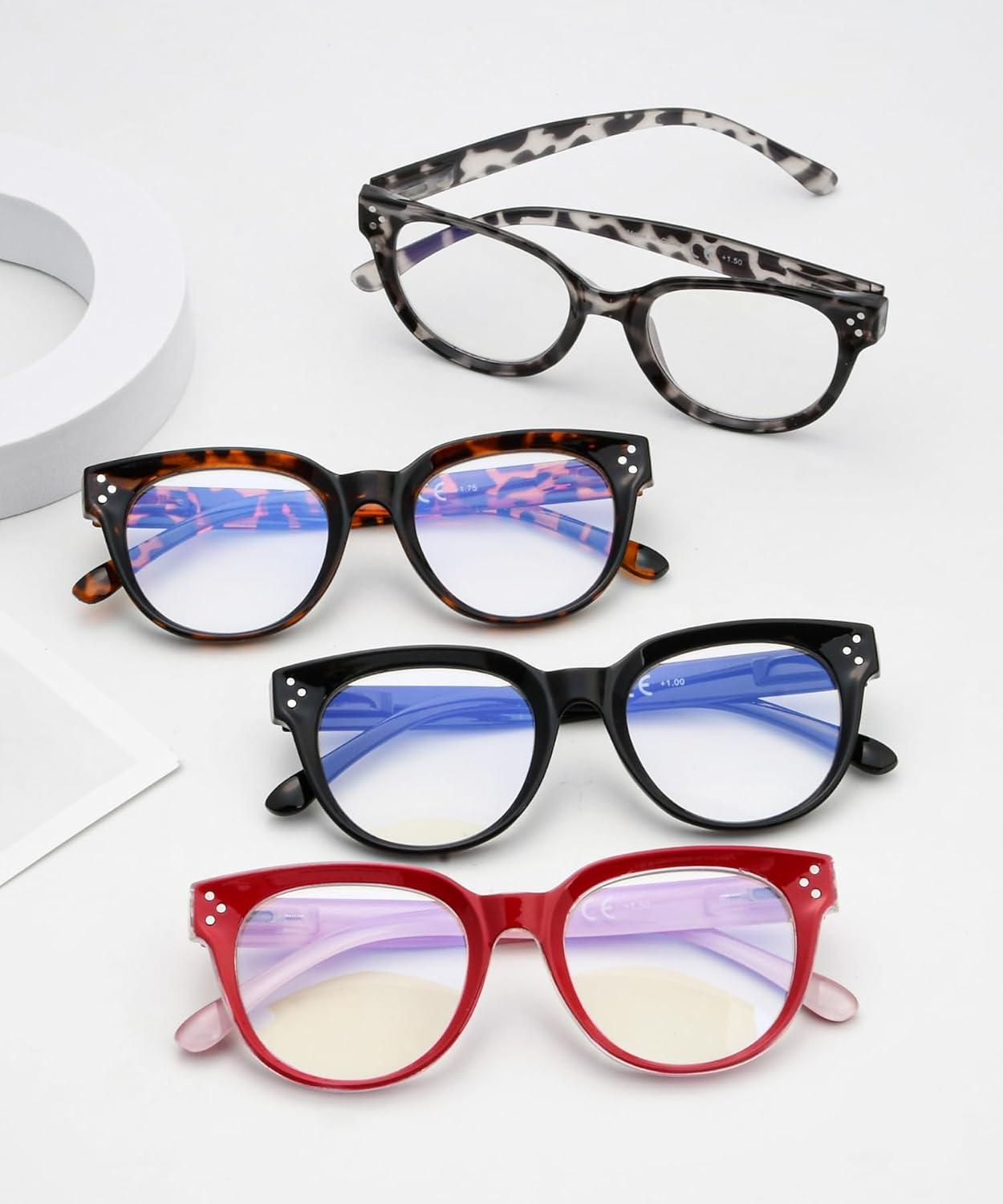 imageEyekepper Blue Light Filter Multifocus Progressive Computer Readers Women  Oversize Noline Trifocal Reading GlassesTortoise