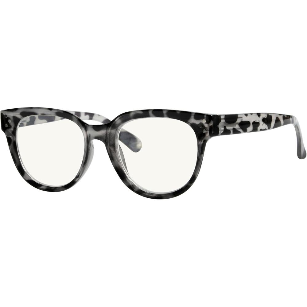 imageEyekepper Blue Light Filter Multifocus Progressive Computer Readers Women  Oversize Noline Trifocal Reading GlassesGrey Tortoise