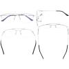 imageEyekepper 3 Levels Vision Multifocus Reading Glasses UV Protection Progressive Readers Men Women Bendable Memory FrameM1706 Silver