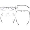 imageEyekepper Progressive Readers 3 Levels Vision Multifocus Glasses Anti UV Reading Glasses Men Bendable Memory Frame Gunmetal 100Gunmetal