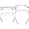 imageEyekepper Progressive Readers 3 Levels Vision Multifocus Glasses Anti UV Reading Glasses Men Bendable Memory Frame Gunmetal 100Gunmetal