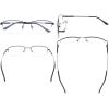 imageEyekepper Progressive Readers 3 Levels Vision Multifocus Glasses Anti UV Reading Glasses Men Bendable Memory Frame Gunmetal 100M1702 Black