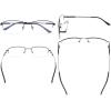 imageEyekepper Progressive Readers 3 Levels Vision Multifocus Glasses Anti UV Reading Glasses Men Bendable Memory Frame Gunmetal 100M1702 Black