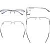 imageEyekepper Progressive Readers 3 Levels Vision Multifocus Glasses Anti UV Reading Glasses Men Bendable Memory Frame Gunmetal 100M1702 Black