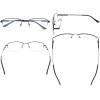 imageEyekepper Progressive Readers 3 Levels Vision Multifocus Glasses Anti UV Reading Glasses Men Bendable Memory Frame Gunmetal 100M1702 Black