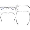 imageEyekepper Progressive Readers 3 Levels Vision Multifocus Glasses Anti UV Reading Glasses Men Bendable Memory Frame Gunmetal 100M1702 Gunmetal
