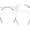 imageEyekepper Progressive Readers 3 Levels Vision Multifocus Glasses Anti UV Reading Glasses Men Bendable Memory Frame Gunmetal 100M1702 Silver
