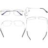imageEyekepper Progressive Readers 3 Levels Vision Multifocus Glasses Anti UV Reading Glasses Men Bendable Memory Frame Gunmetal 100Silver
