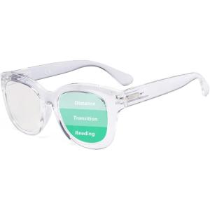 imageEyekepper Oversized Progressive Readers Women  UV Protection Multifocus Computer Readers  Noline Trifocal Reading Glasses  Black FrameTransparent
