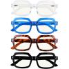 imageEyekepper 4Pack Progressive Multifocus Reading Glasses Blue Light Blocking Stylish Women No Line Multifocal Readers4 Pack Mix Color