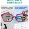 imageEyekepper 4pack Bifocal Reading Glasses for Women Oval Lens Bifocal Readers 154 Pack Clear Lens Mix Color