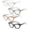 imageEyekepper 4Pack Progressive Multifocus Reading Glasses Blue Light Blocking for Women Cateye No Line Multifocal Readers1004 Pack Mix Color