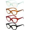 imageEyekepper 4Pack Progressive Multifocus Reading Glasses for Women Half Moon Multifocal Readers 104 Pack Mix Color