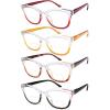 imageEyekepper 4pack Bifocal Reading Glasses Women Bifocal Readers Two Tone 204 Pack Clear Lens Mix Color