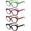 imageEyekepper 4pack Bifocal Reading Glasses for Women Oval Lens Bifocal Readers 154 Pack Clear Lens Mix Color