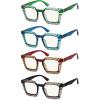 imageEyekepper 4pack Multifocal Reading Glasses Blue Light Blocking Progressive Multifocus Readers Women Floral Pattern Design4 Pack Mix Color