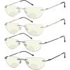 imageEyekepper 4pack Rimless Bifocal Reading Glasses Blue Light Blocking Half Moon Bifocal Readers4 Pack Mixedcolor Bifocal Reading Glasses Blue Light Blocking