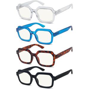 imageEyekepper 4Pack Progressive Multifocus Reading Glasses Blue Light Blocking Stylish Women No Line Multifocal Readers4 Pack Mix Color
