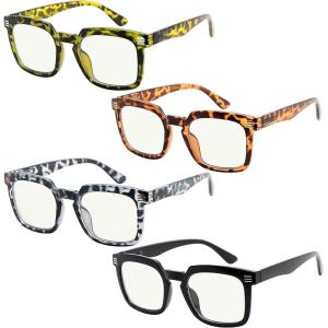 imageEyekepper 4Pack Progressive Multifocus Reading Glasses Blue Light Blocking Women No Line Multifocal Readers 1004 Pack Mix Color