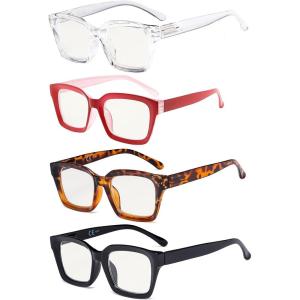 imageEyekepper 4Pack Progressive Multifocus Reading Glasses Blue Light Blocking Women No Line Multifocal Readers 104 Pack Mix Color