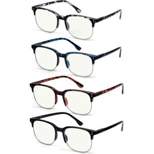 imageEyekepper 4Pack Progressive Multifocus Reading Glasses Blue Light Blocking for Women Men No Line Multifocal Readers104pcsmix