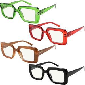 imageEyekepper 4Pack Progressive Multifocus Reading Glasses Blue Light Blocking for Women No Line Multifocal Readers4 Pack Mix Color