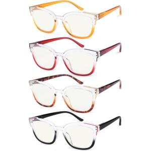 imageEyekepper 4Pack Progressive Multifocus Reading Glasses for Women Multifocal Readers Two Tone4 Pack Mix Color