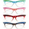 imageEyekepper 4pack Bifocal Reading Glasses Women Cat Eye Bifocal Readers4 Pack Clear Lens Mix Color