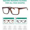 imageEyekepper 5pack Oversized Reading Glasses Square Large Frame Readers for Men and Women 6005 Pack Mix Color