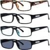 imageEyekepper 4 Pack Comfort Reading Glasses include Reader Sunglasses for Men Reading 0754 Pairs Mix