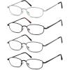imageEyekepper 4 Pairs Reading Glasses Metal Frame Reader Eyeglasses with Spring Hinges for Men for Women Reading4 Pack Mix Color2