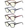 imageEyekepper 4pack Reading Glasses for Women Cateye Readers 100Blue Light Blocking Reading Glasses